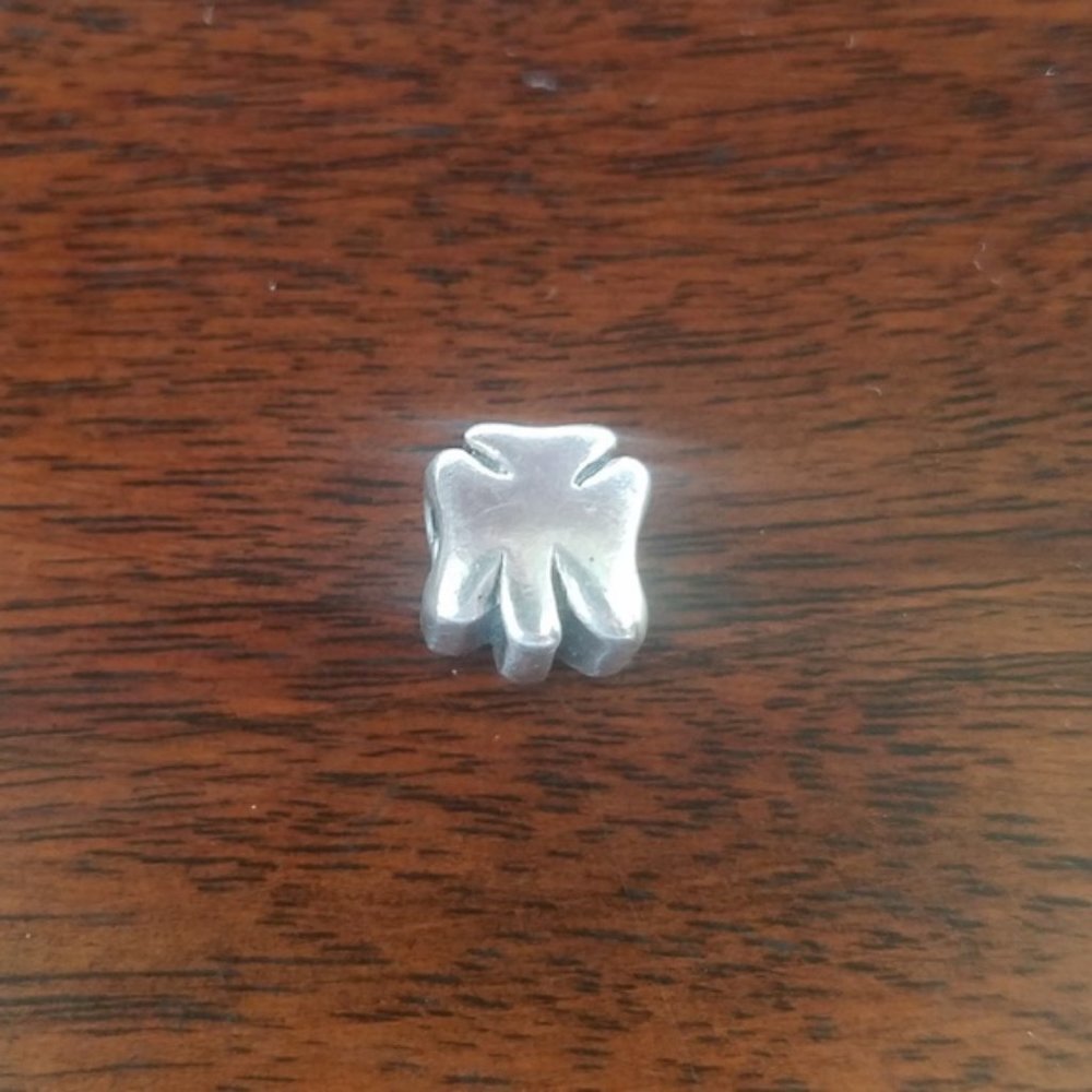 Clover Silver Charm Bead Floral Lucky Boho Preppy